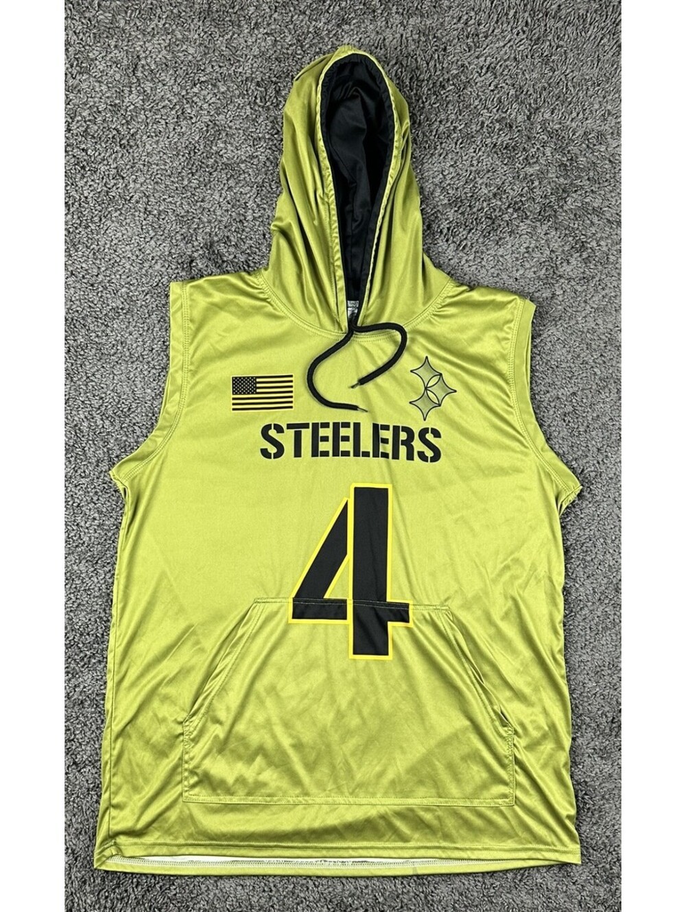 Hitting Bombs Apparel Steelers #4 MOLINA Mens Large Lime Green Sleeveless Hoodie
